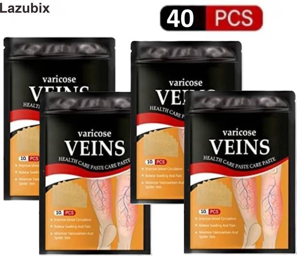 Lazubix Natural Plant-Based Varicose Vein Patches for Circulation Boost – Pack of 4 Plaster & Patch
