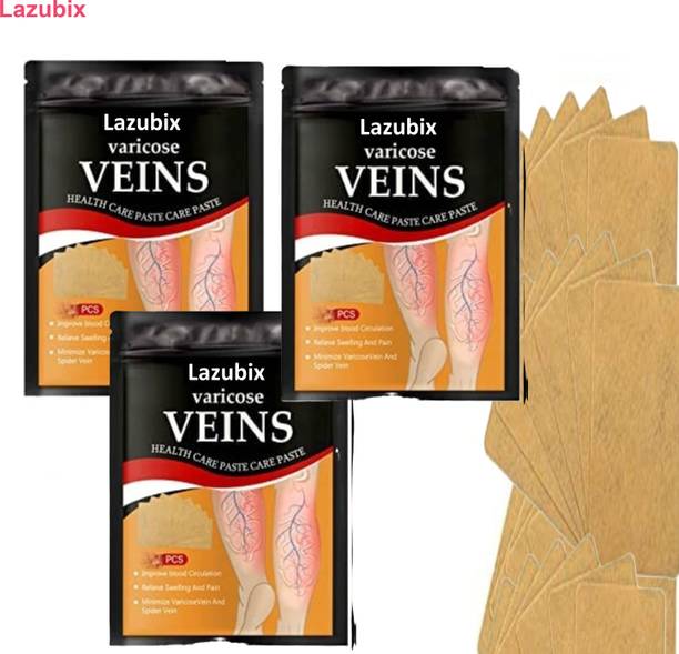 Lazubix Natural Plant-Based Varicose Vein Patches for Deep Tissue Relaxation – Pack of 3 Plaster & Patch