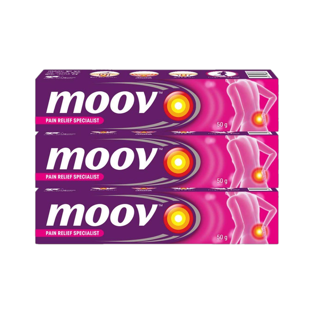 MOOV Fast Pain Relief,Body, Joints, Ortho like Medicine, Ointment, Balm for Men Women Cream (3 x 50 g)