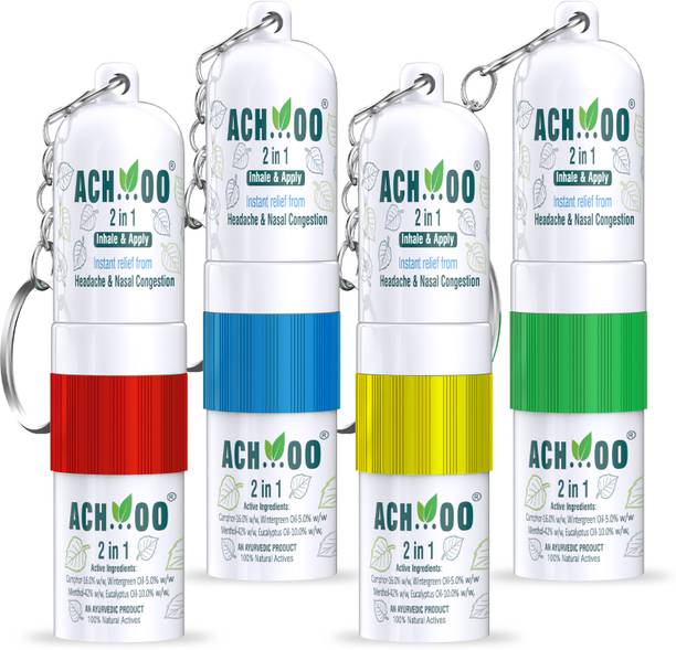 ACH...OO 2 In 1 Inhaler and Roll On Relief from Cold, Cough & Nasal Congestion Vaporizer