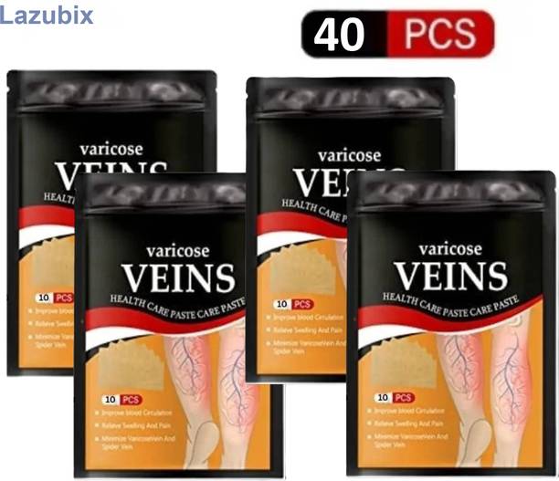 Lazubix Natural Plant-Based Varicose Vein Patches for Deep Tissue Relaxation – Pack of 4 Plaster & Patch