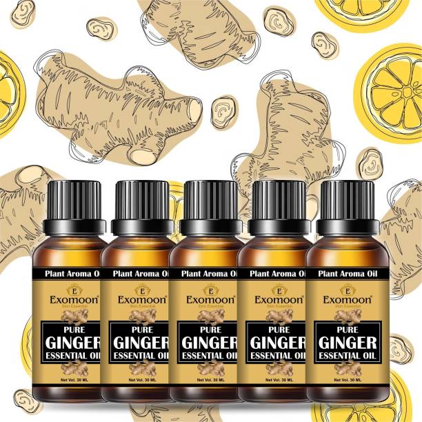EXOMOON 7x Fast Belly Drainage Ginger Massage Oil, Tummy Ginger Drainage Oil