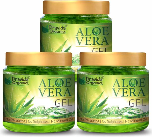 Dravida Organics 100% Pure Aloe Vera Gel - Pack of 3