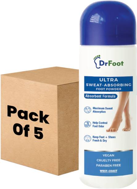Dr Foot Ultra Sweat Absorbing Foot Powder – 100gm (Pack of 5)