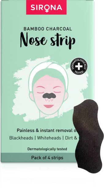 SIRONA Blackhead Remover Bamboo Charcoal Nose Strips for Women - Pack of 4