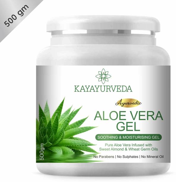 KAYAYURVEDA Pure Aloe Vera Skin/Hair Gel with Vitamin E & Natural Emollients (Paraben Free)