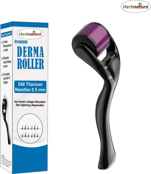HERBNATURO Derma Roller For Hair Growth 0.5 mm with 540 Titanium Needles