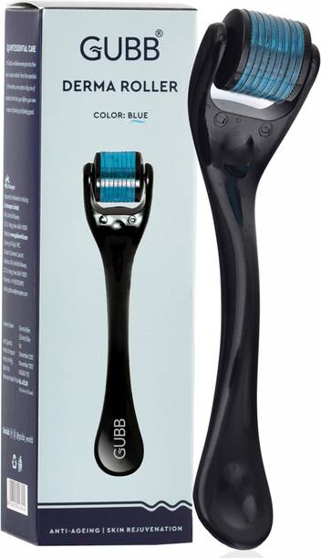 GUBB Derma Roller For Men Hair 0.5 & Women Skin Treatment For Face 540 Titanium Needle Blue