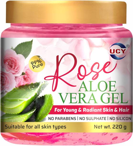 UCY 100% Pure Rose Aloe Vera Gel for Beautiful Skin & Hair