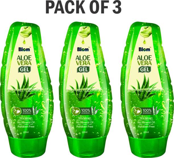 BLOM 99% Pure Aloe Vera Gel For Face, Skin & Hair-Pack of 3