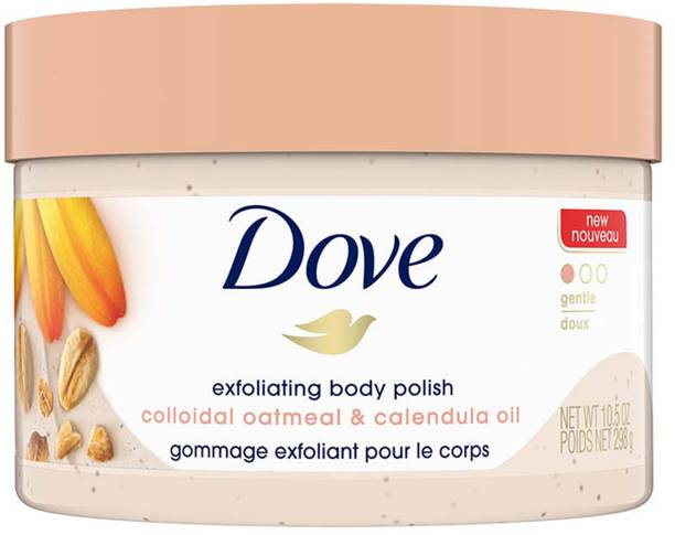 DOVE Exfoliating Body Polish Scrub for Delicate Skin, Naturally Derived Ingredients
