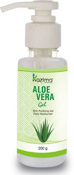 Kazima Pure Natural Raw Aloe Vera Gel (200 Gram) - Ideal for Skin Treatment, Face, Acne Scars, Hair Treatment
