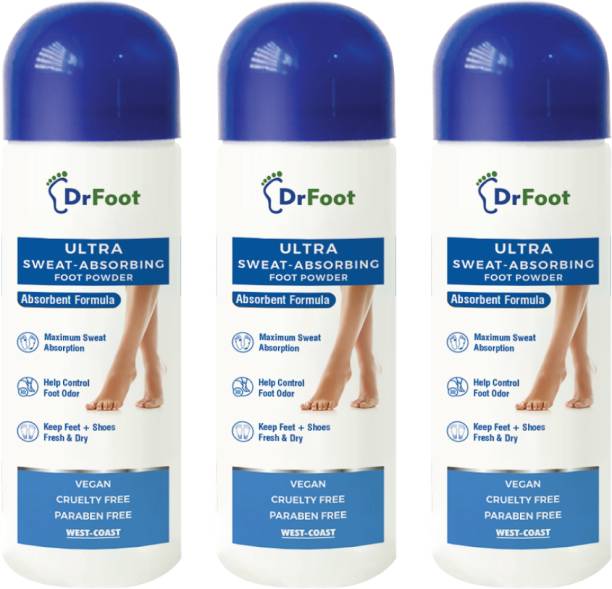 Dr Foot Ultra Sweat Absorbing Foot Powder – 100gm (Pack of 3)