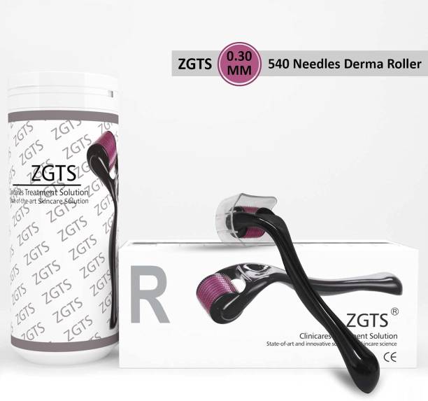 ZGTS Derma Roller 0.30 mm 540 Needles Titanium Alloy Needles Roller | Black/Purple