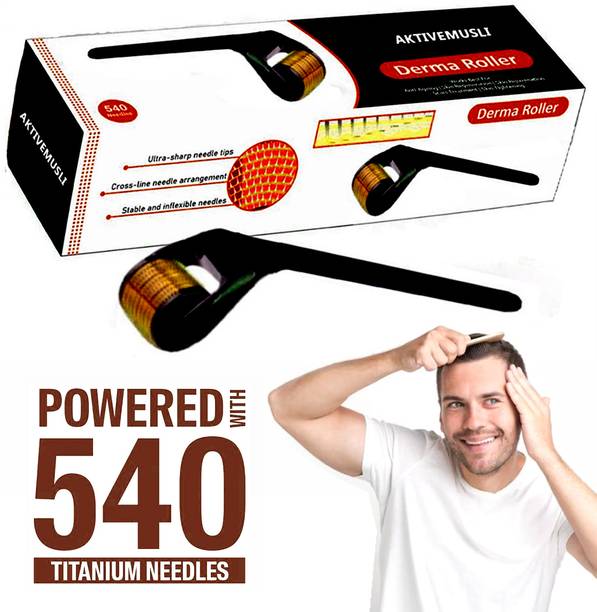 Aktivemusli Derma Roller 0.5mm 540 Micro Needles Treating Acne Scars Wrinkles Blackheads