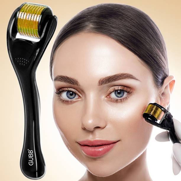 GUBB Derma Roller 0.5 mm For Face Women And Men Hair Regrowth Golden Micro Needles Skin Treatment Of Scars, Anti Ageing, Wrinkles