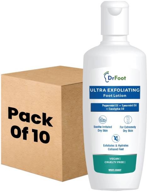 Dr Foot Ultra Exfoliating Foot Lotion for Hydrate, Exfoliate Skin - 100ml (Pack of 10)