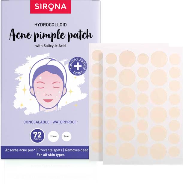 SIRONA Acne Pimple Patch for Face with Hydrocolloid & Salycylic Acid - 72 patches