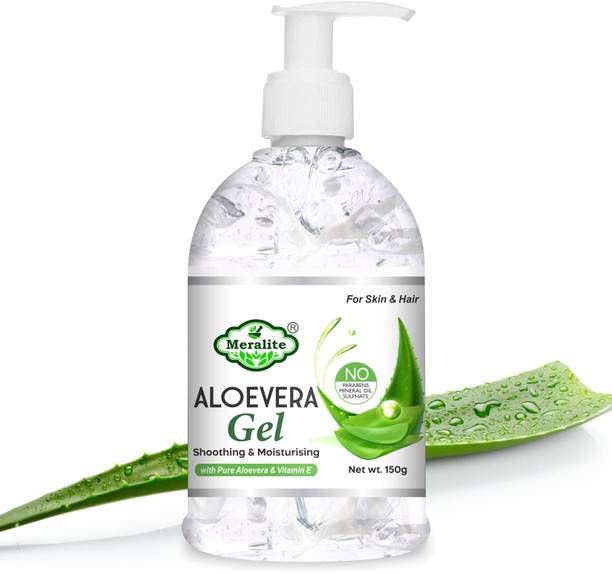 Meralite 100% Bio Organic Aloe Vera Gel For Skin Acne, Scars, Dark spots Face & Hair Care