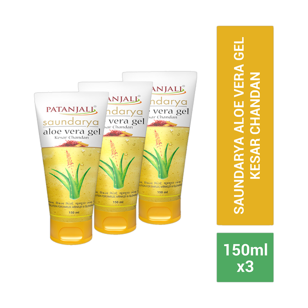 PATANJALI Saundarya Aloe Vera Gel with Kesar Chandan, Moisturizing Skin