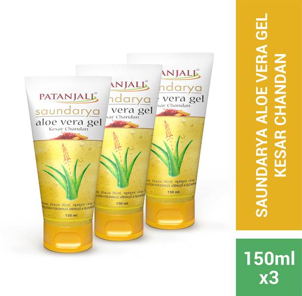 PATANJALI Saundarya Aloe Vera Gel with Kesar Chandan, Moisturizing Skin
