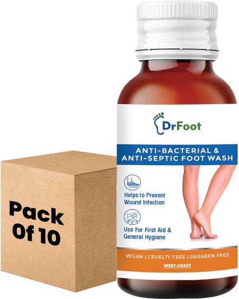 Dr Foot Antiseptic Antibacterial Foot Wash | Helps to Athlete's Foot – 100ml(Pack of 10)