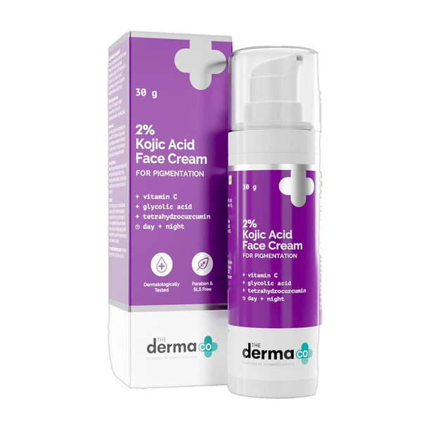 The Derma Co 2% Kojic Acid Cream | Reduces Dark Spots, Pigmentation & Blemishes | Evens Skin Tone | For Men & Women |