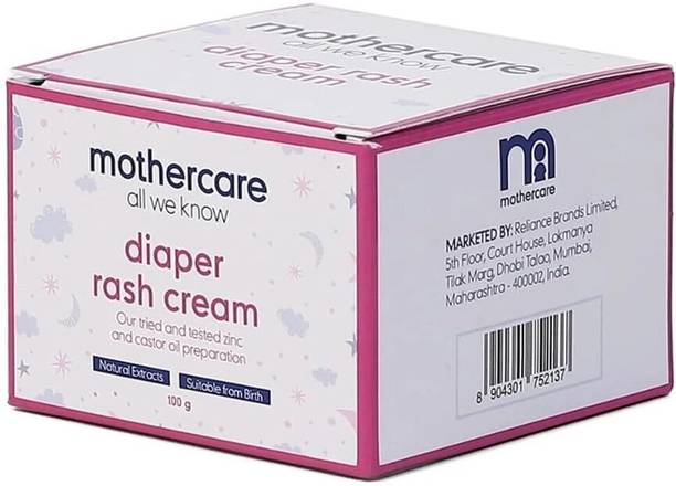 Mothercare All We Know Diaper Rash Cream | With Zinc & Castor Oil Soothe Baby's Skin