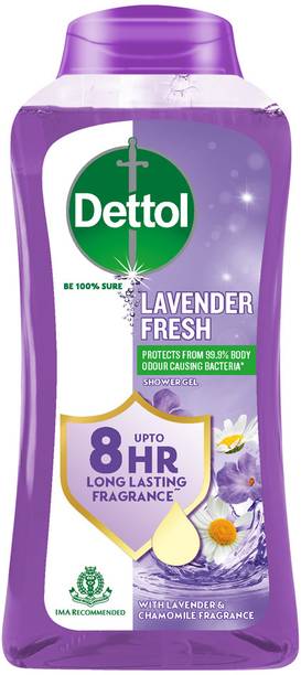 Dettol Lavender Fresh Body Wash and Shower Gel for Men & Women, protects from bacteria