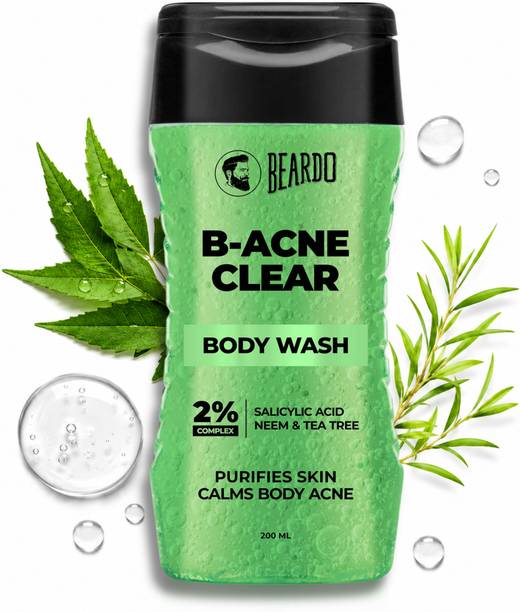 BEARDO B-Acne Clear Body Wash for Men | Neem, Tea Tree and Salicylic Acid | Clean Skin 200 ml