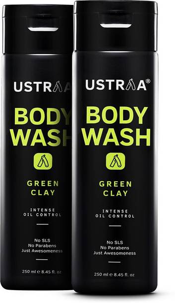 USTRAA Body Wash - Green Clay - 250 ml - Intense Oil Control - removes excess oil