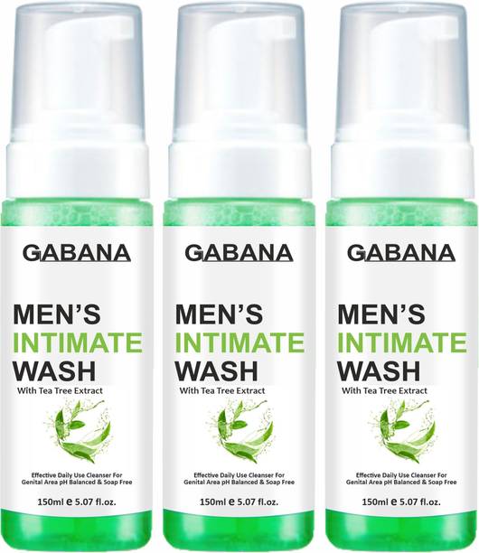 GABANA Intimate hygiene Care Wash for Men with Tea Tree,Pure & Safe Pack 3 of 150ML