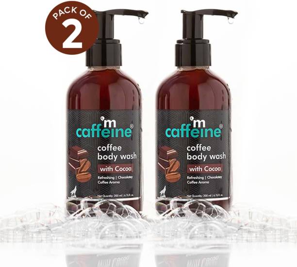 mCaffeine Coffee Cocoa Body Wash for D Tan & Glowing Skin Refreshing Fragrance Pack of 2