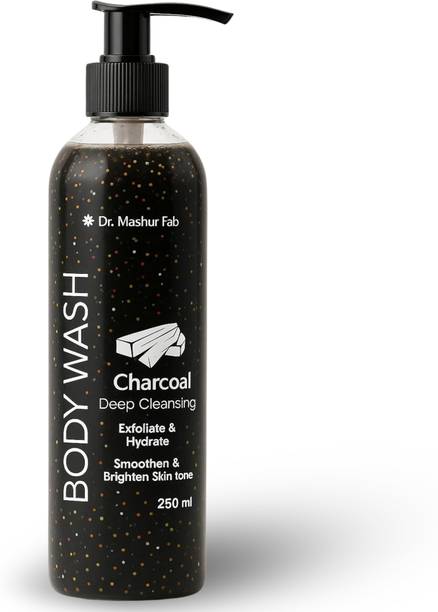 Dr. Mashur Charcoal Body Wash, Deep Clean Detoxifying Shower Gel, Bath Liquid for, 250ml