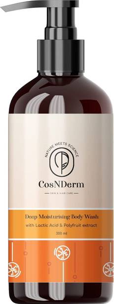 Cosnderm Deep Moisturizing Body Wash With Lactic Acid Polyfruit Gentle For Skin And Hair