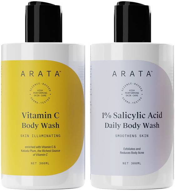 ARATA Salicylic Acid & Vitamin C Body Wash | Prevents Bacne & Dark Spots | Pack of 2