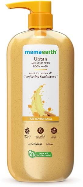 Mamaearth Ubtan Moisturizing Body Wash with Turmeric & Saffron for Tan Removal