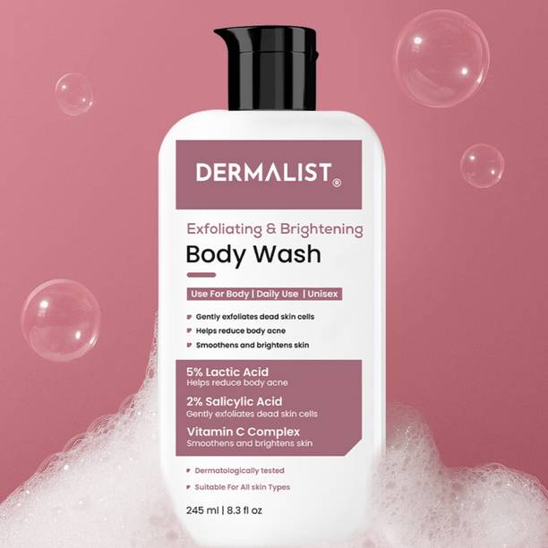 Dermalist Exfoliating Body Wash Lactic Acid & Salicylic Acid De-Tan Shower Gel Men & Women