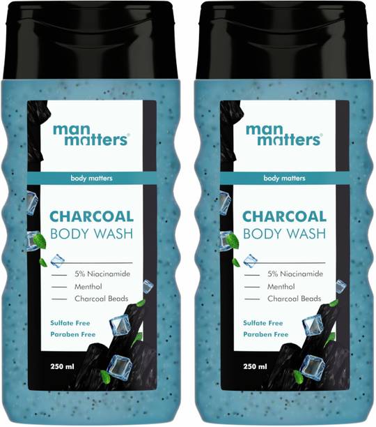 Man Matters Activated Charcoal Body Wash for Men | Skin Brightening Shower Gel | Niacinamide