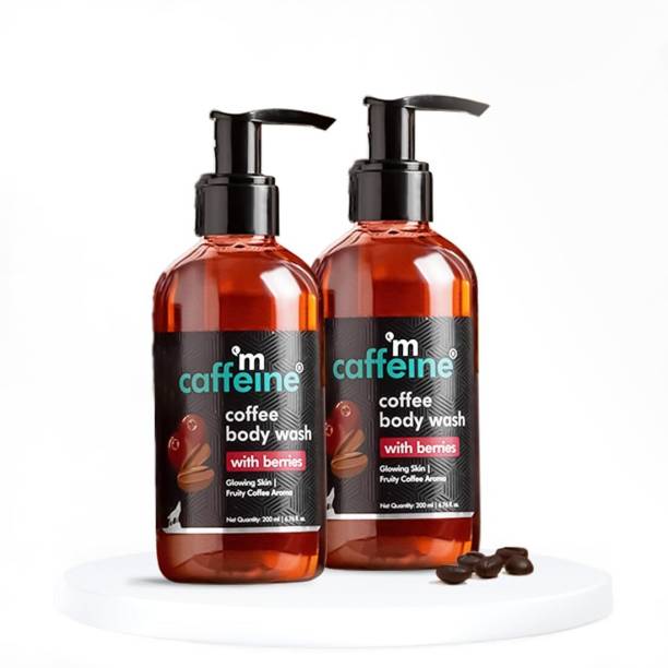 mCaffeine Coffee Body Wash with Berries | D Tan & Shower Gel - Pack of 2