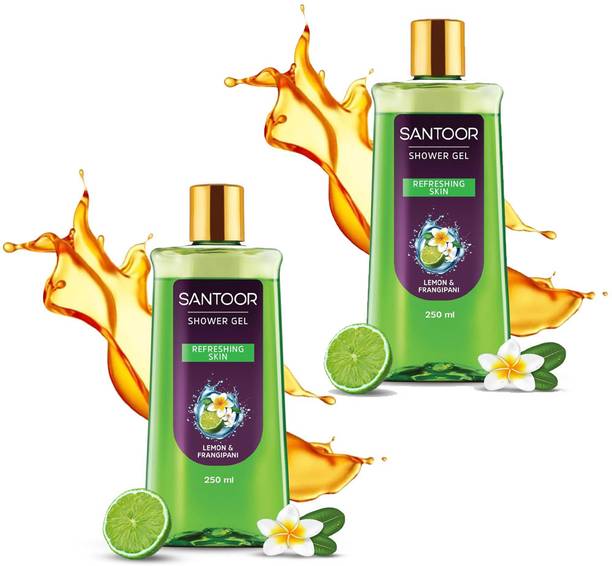 Santoor Refreshing Shower Gel With Natural Lemon & Frangipani Extracts