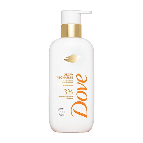 DOVE 3% Brightening Serum + Vitamin C Glow Recharge Serum Body Wash 300 ml