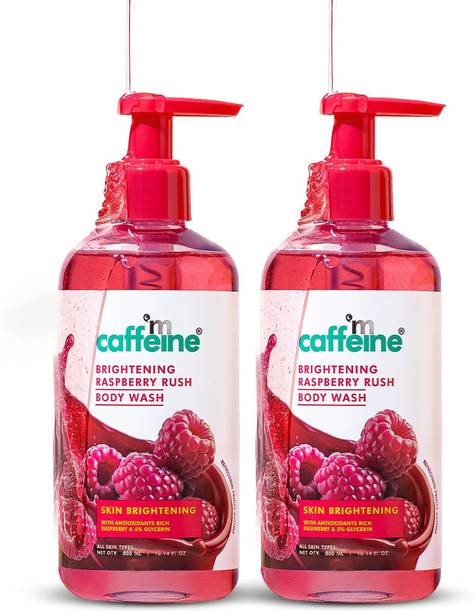 mCaffeine Brightening Raspberry Rush Body Wash, Brighter Skin with Fruity Raspberry Aroma