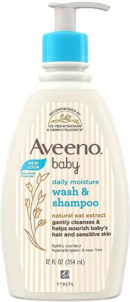 Aveeno Baby Daily Moisture Wash & Shampoo| Natural Oats Extract for Delicate Skin