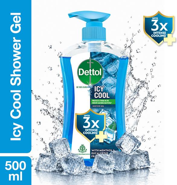 Dettol Icy Cool Body Wash and Shower Gel for Men & Women, protects from bacteria (500 ml)