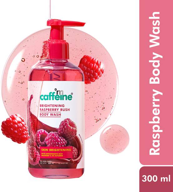 mCaffeine Brightening Raspberry Rush Body Wash, Brighter Skin with Fruity Raspberry Aroma