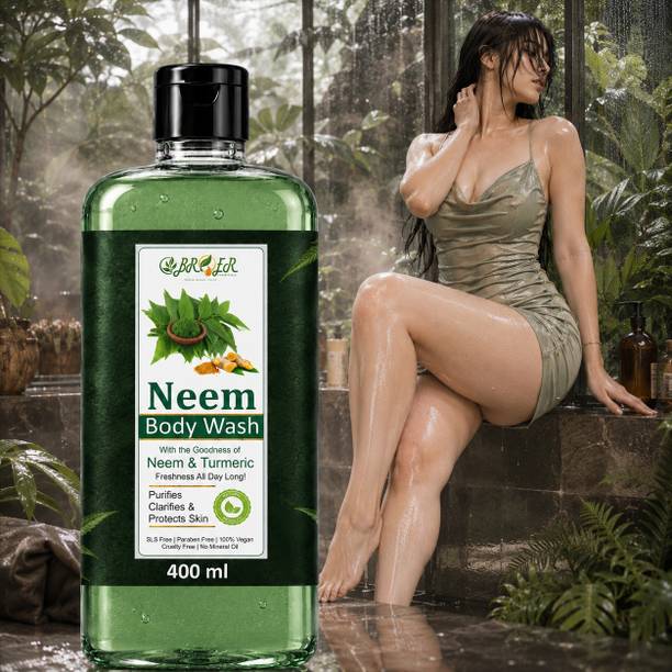 BROER Neem Herbal Shower Gel For Acne Oily Skin And Sweat Control Freshness