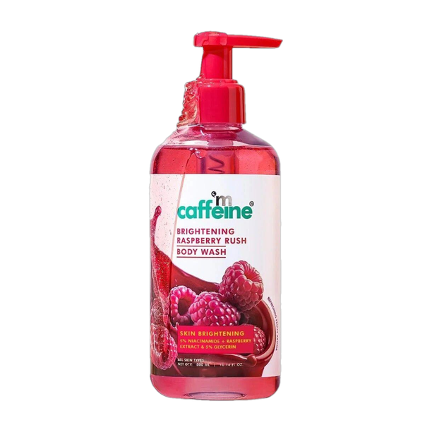 mCaffeine Brightening Raspberry Rush Body Wash, Brighter Skin with Fruity Raspberry Aroma