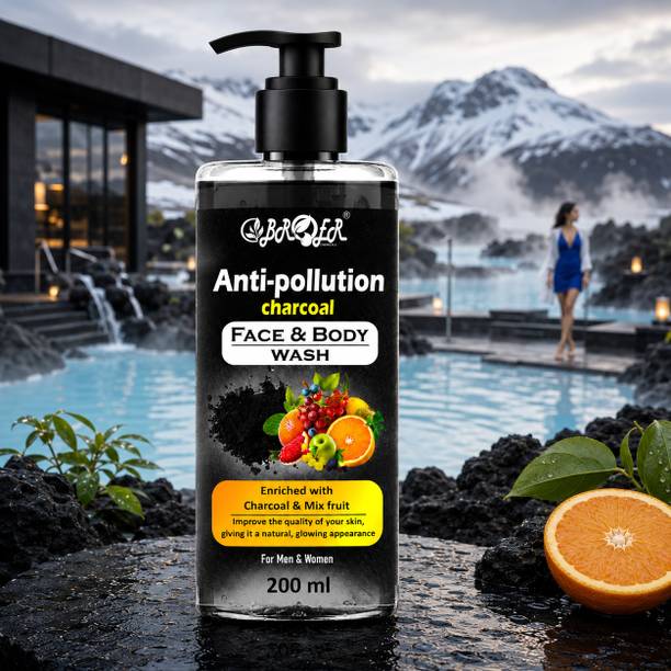 BROER Anti Pollution Charcoal Face Body Wash with Activated Charcoal Deep Cleansing