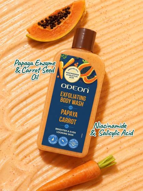 ODEON Papaya & Carrot Exfoliating Body Wash I Enriched with Salicylic Acid